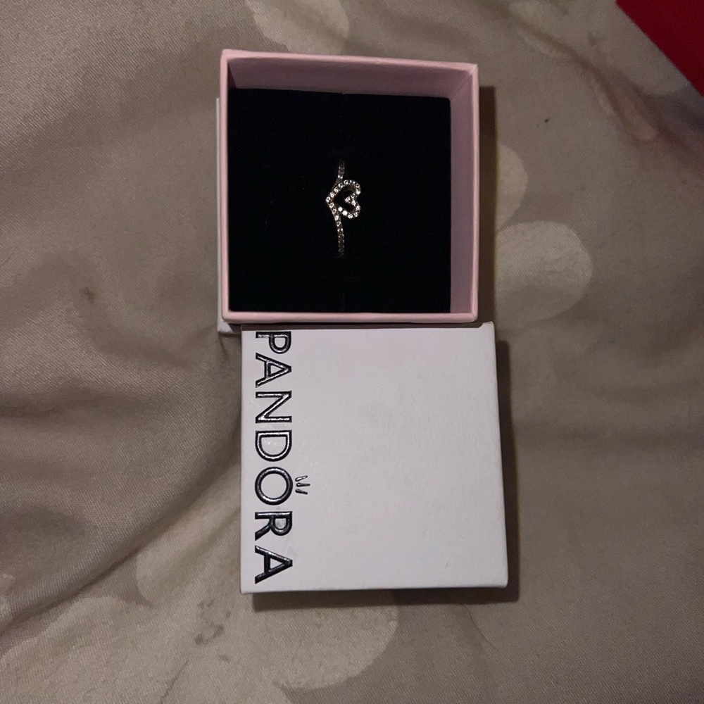 Silver pandora heart ring